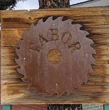 View of the front sign at Tabor Millworks in Denver, Colorado