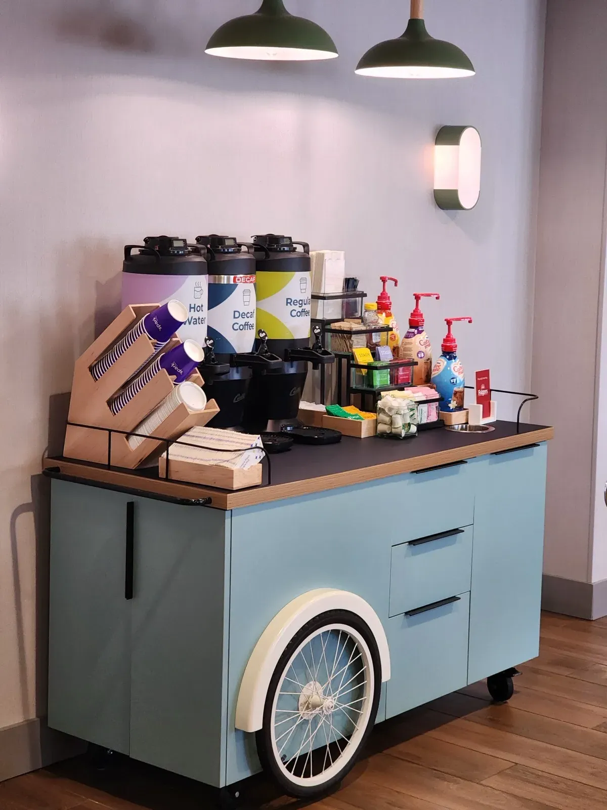 Spark by Hilton elevated coffee cart