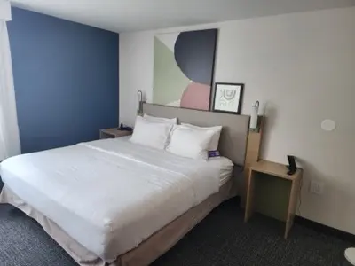 Renovated king guest room at Spark by Hilton